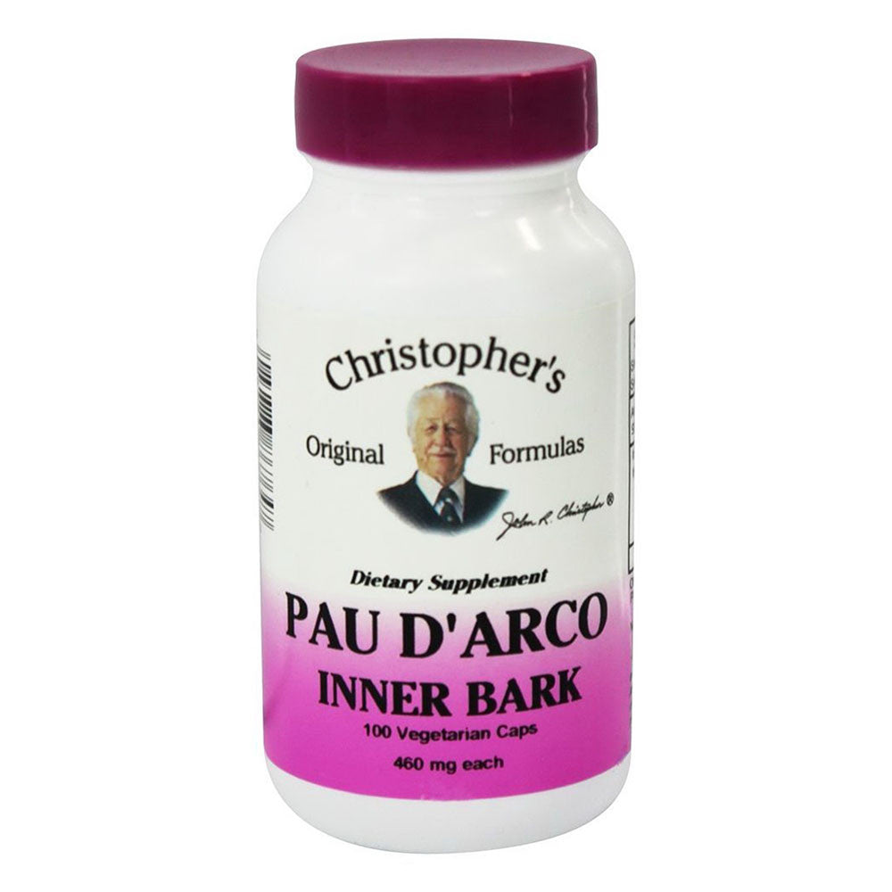 Dr Christophers Pau DArco Inner Bark Vegetarian Capsules, 100 Ea